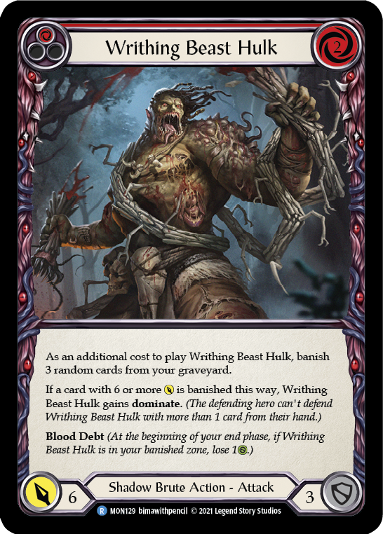 Writhing Beast Hulk (Red) [MON129] (Monarch)  1st Edition Normal | The CG Realm