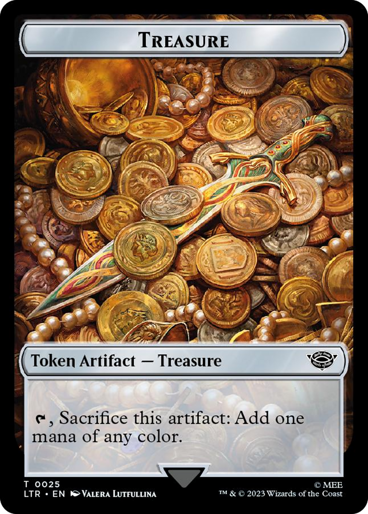 Treasure // Food (0023) Double-Sided Token (Surge Foil) [The Lord of the Rings: Tales of Middle-Earth Tokens] | The CG Realm