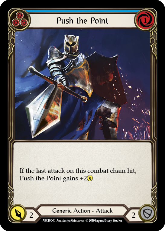 Push the Point (Blue) [ARC190-C] (Arcane Rising)  1st Edition Rainbow Foil | The CG Realm