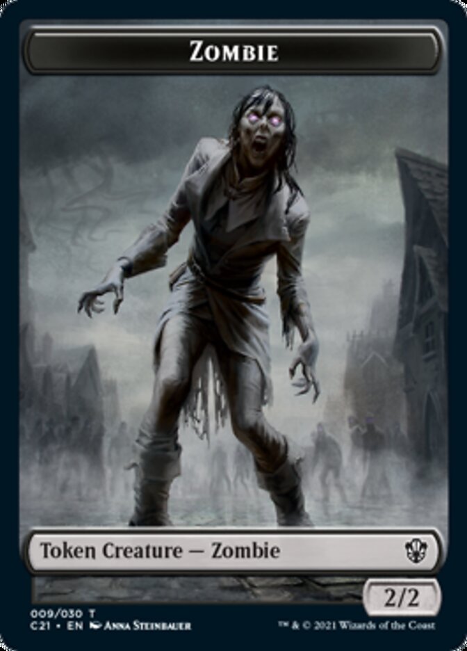 Zombie // Spirit Double-Sided Token [Commander 2021 Tokens] | The CG Realm