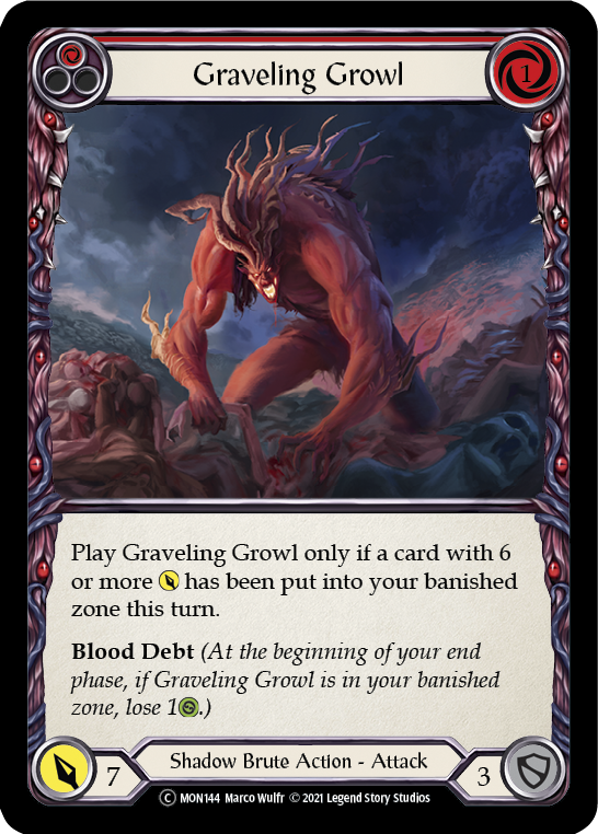 Graveling Growl (Red) [U-MON144-RF] (Monarch Unlimited)  Unlimited Rainbow Foil | The CG Realm