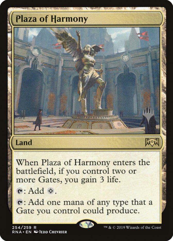 Plaza of Harmony (Promo Pack) [Ravnica Allegiance Promos] | The CG Realm