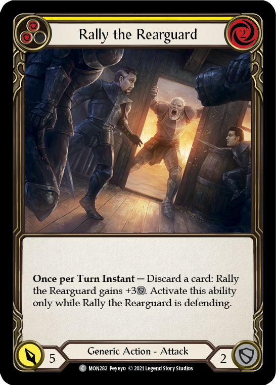 Rally the Rearguard (Yellow) [MON282-RF] (Monarch)  1st Edition Rainbow Foil | The CG Realm