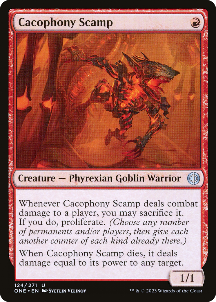 Cacophony Scamp [Phyrexia: All Will Be One] | The CG Realm