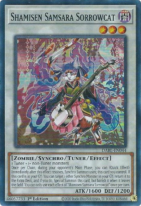 Shamisen Samsara Sorrowcat [DABL-EN044] Super Rare | The CG Realm