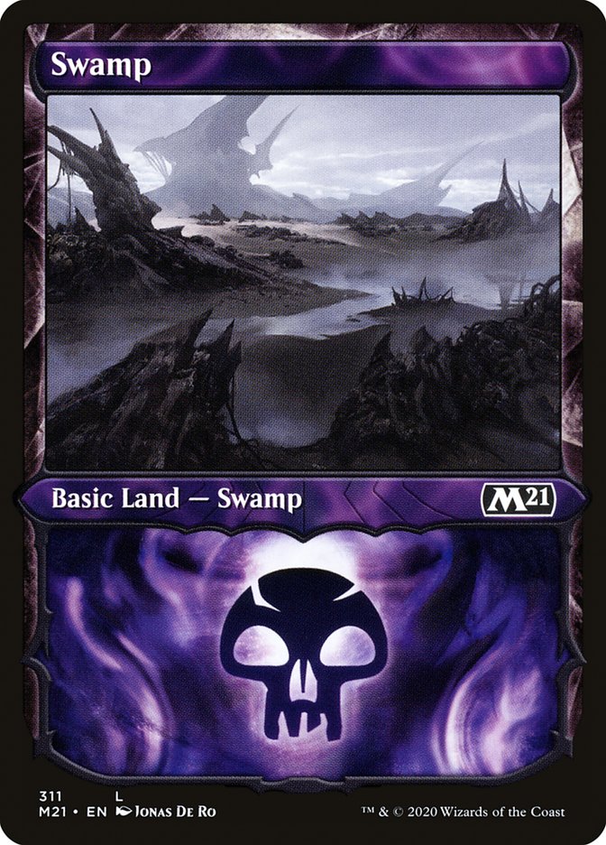 Swamp (311) (Showcase) [Core Set 2021] | The CG Realm