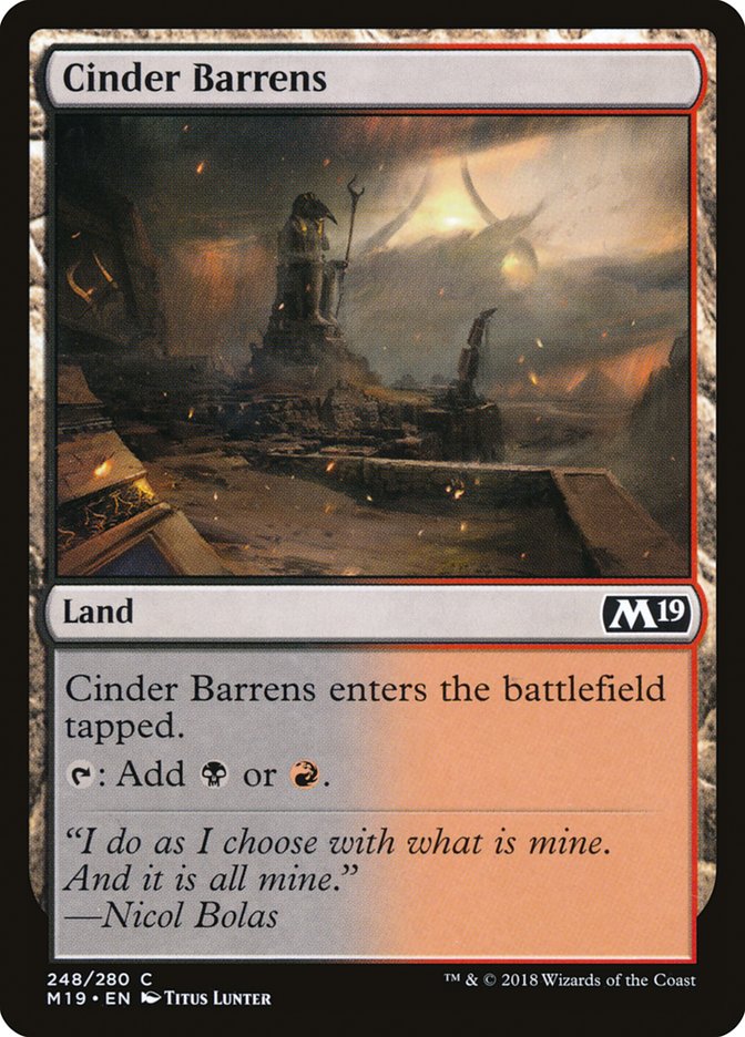 Cinder Barrens [Core Set 2019] | The CG Realm