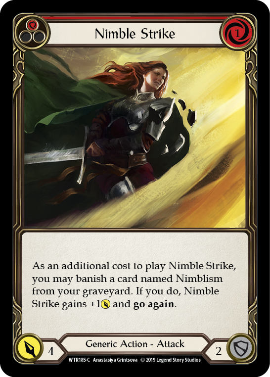 Nimble Strike (Red) [WTR185-C] (Welcome to Rathe)  Alpha Print Rainbow Foil | The CG Realm