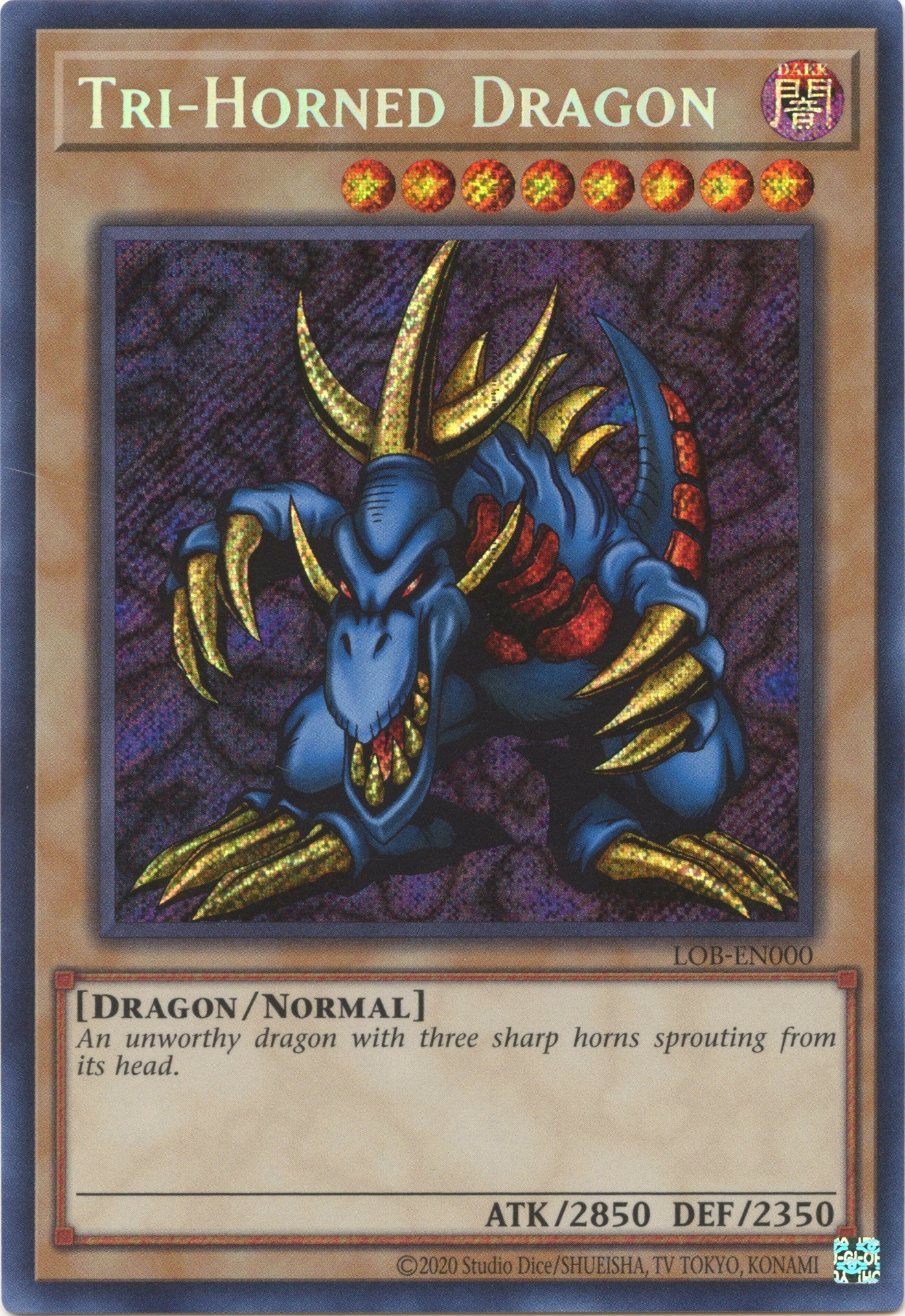 Tri-Horned Dragon (25th Anniversary) [LOB-EN000] Secret Rare | The CG Realm