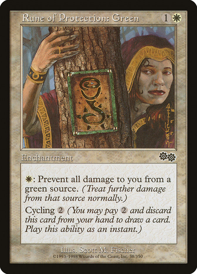 Rune of Protection: Green [Urza's Saga] | The CG Realm