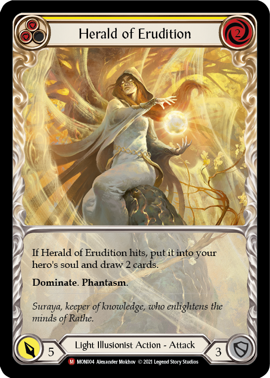 Herald of Erudition (Blue Extended Art) [MON004-EA] (Monarch)  1st Edition Rainbow Foil | The CG Realm