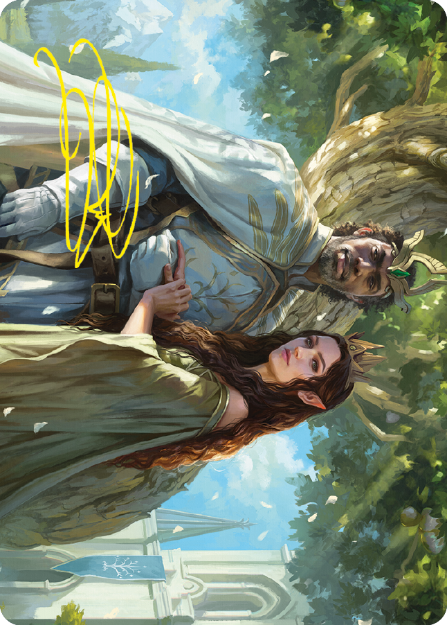 Aragorn and Arwen, Wed Art Card (Gold-Stamped Signature) [The Lord of the Rings: Tales of Middle-earth Art Series] | The CG Realm