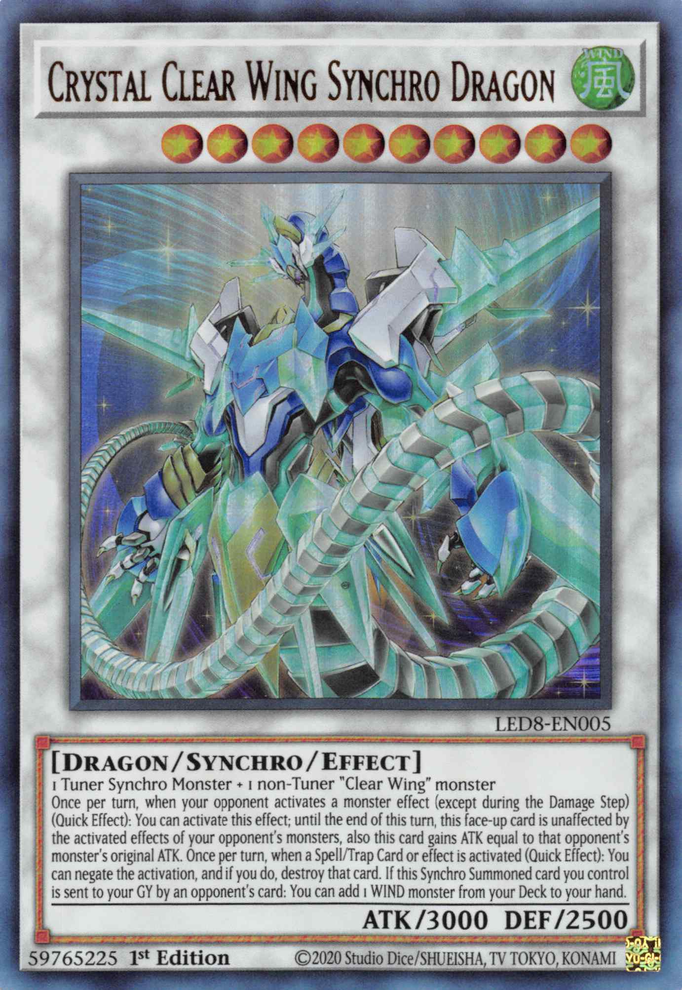 Crystal Clear Wing Synchro Dragon [LED8-EN005] Ultra Rare | The CG Realm