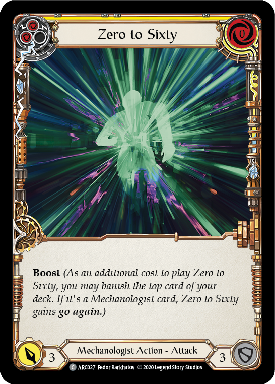 Zero to Sixty (Yellow) [U-ARC027] (Arcane Rising Unlimited)  Unlimited Rainbow Foil | The CG Realm