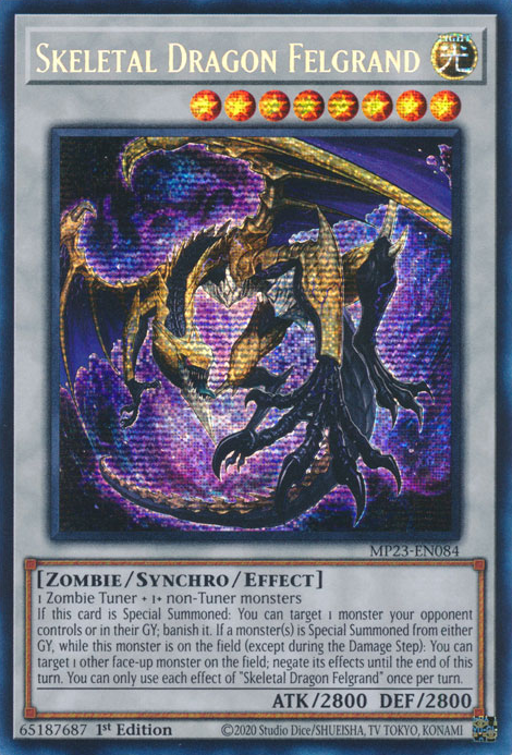 Skeletal Dragon Felgrand [MP23-EN084] Prismatic Secret Rare | The CG Realm