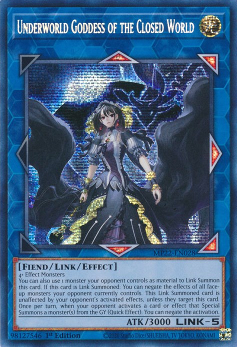 Underworld Goddess of the Closed World [MP22-EN028] Prismatic Secret Rare | The CG Realm