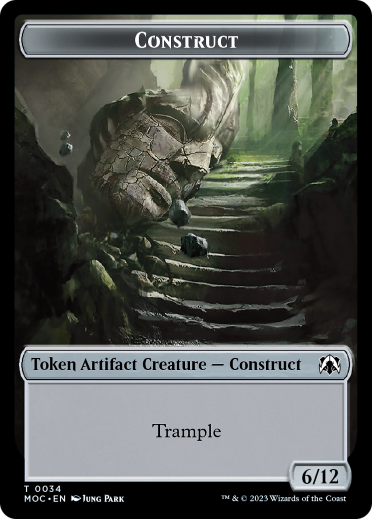 Phyrexian Golem // Construct Double-Sided Token [March of the Machine Commander Tokens] | The CG Realm