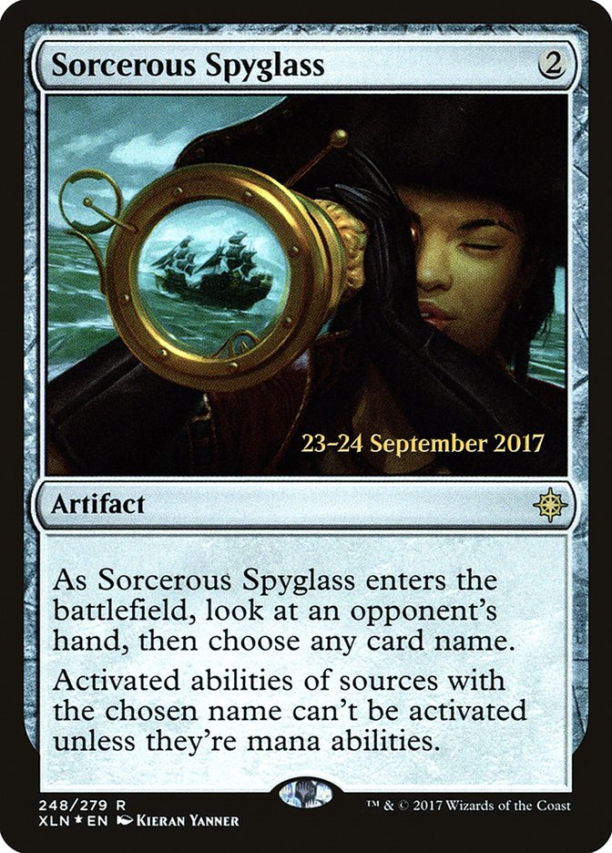 Sorcerous Spyglass [Ixalan Prerelease Promos] | The CG Realm