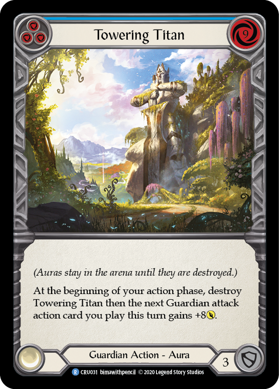 Towering Titan (Blue) [CRU031] (Crucible of War)  1st Edition Rainbow Foil | The CG Realm