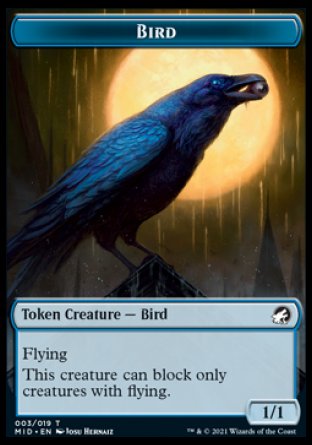 Spirit // Bird Double-Sided Token [Innistrad: Midnight Hunt Tokens] | The CG Realm