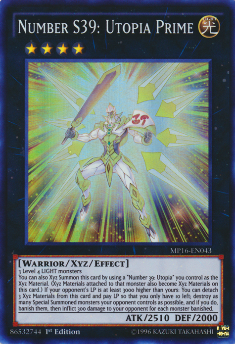 Number S39: Utopia Prime [MP16-EN043] Super Rare | The CG Realm