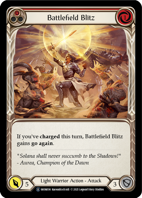 Battlefield Blitz (Red) [U-MON036-RF] (Monarch Unlimited)  Unlimited Rainbow Foil | The CG Realm