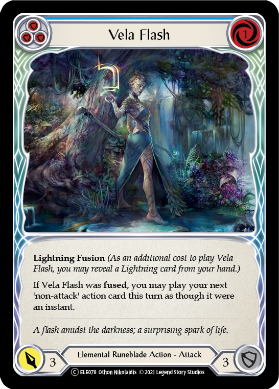 Vela Flash (Blue) [U-ELE078] (Tales of Aria Unlimited)  Unlimited Rainbow Foil | The CG Realm