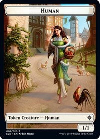 Human // Food (17) Double-Sided Token [Throne of Eldraine Tokens] | The CG Realm