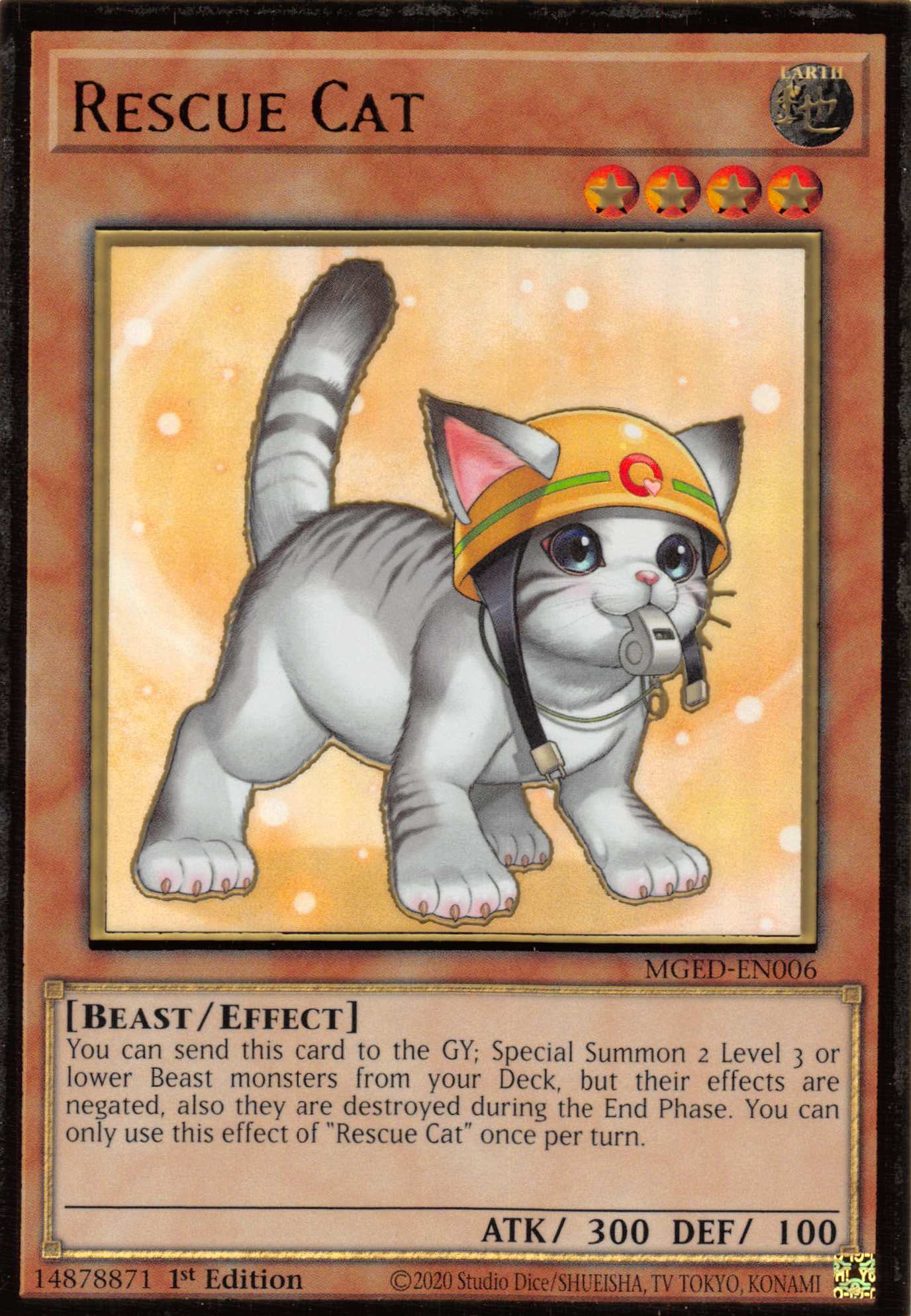 Rescue Cat (Alternate Art) [MGED-EN006] Gold Rare | The CG Realm