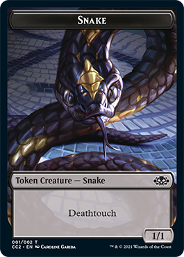 Snake // Zombie Double-Sided Token [Commander Collection: Black Tokens] | The CG Realm