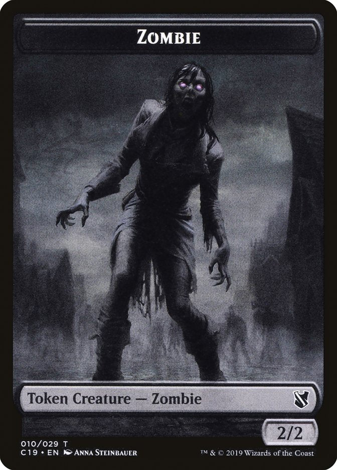 Ob Nixilis, Reignited Emblem // Zombie (010) Double-Sided Token [Commander 2019 Tokens] | The CG Realm