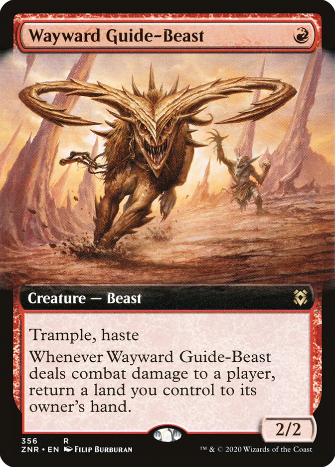 Wayward Guide-Beast (Extended Art) [Zendikar Rising] | The CG Realm