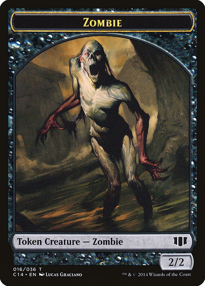 Horror // Zombie (016/036) Double-Sided Token [Commander 2014 Tokens] | The CG Realm