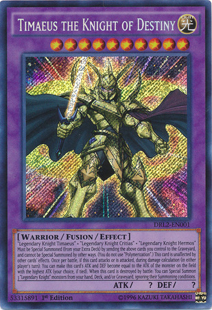 Timaeus the Knight of Destiny [DRL2-EN001] Secret Rare | The CG Realm