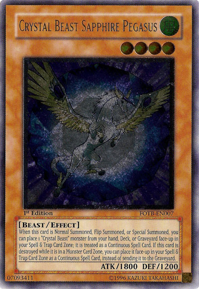 Crystal Beast Sapphire Pegasus [FOTB-EN007] Ultimate Rare | The CG Realm