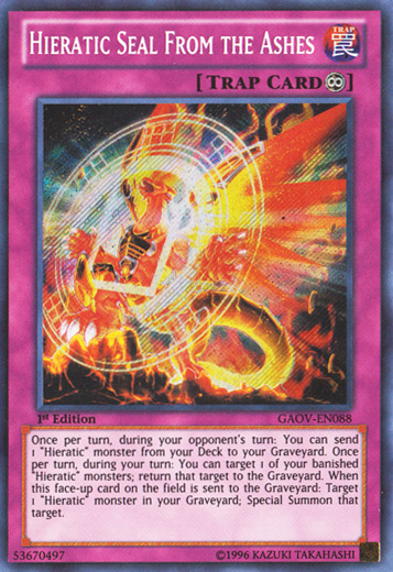 Hieratic Seal From the Ashes [GAOV-EN088] Secret Rare | The CG Realm