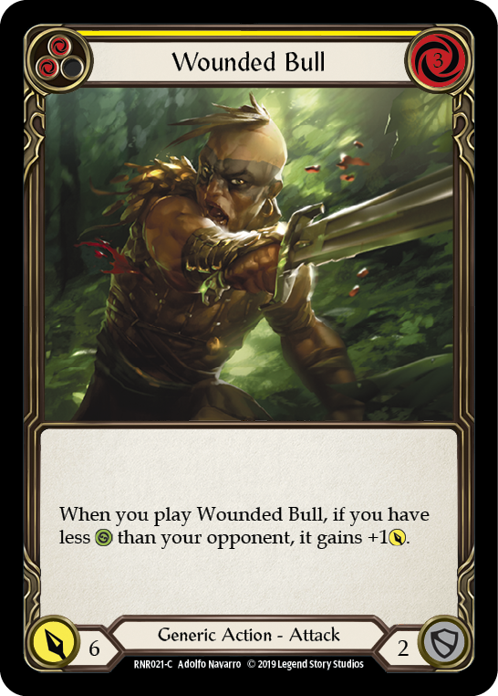 Wounded Bull (Yellow) [RNR021-C] (Rhinar Hero Deck)  1st Edition Normal | The CG Realm