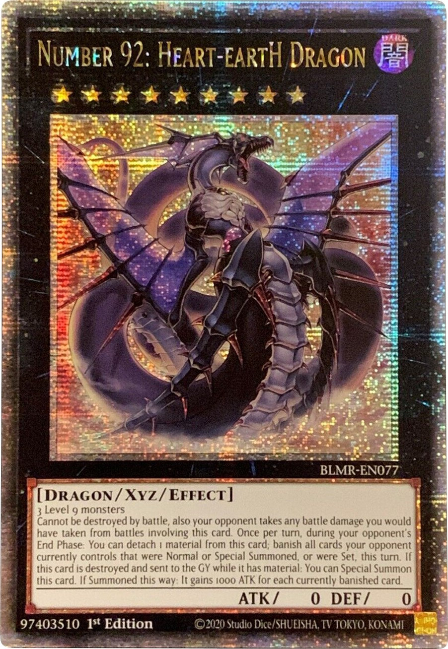 Number 92: Heart-eartH Dragon [BLMR-EN077] Quarter Century Secret Rare | The CG Realm