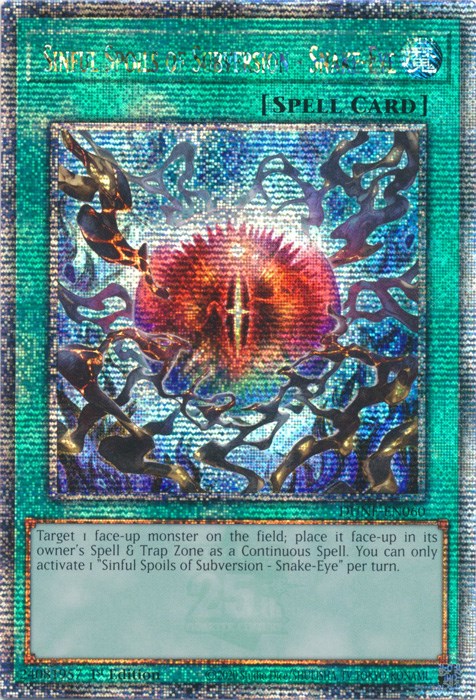 Sinful Spoils of Subversion - Snake-Eye [DUNE-EN060] Quarter Century Secret Rare | The CG Realm