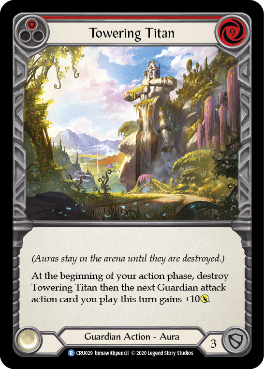 Towering Titan (Red) [CRU029] (Crucible of War)  1st Edition Rainbow Foil | The CG Realm