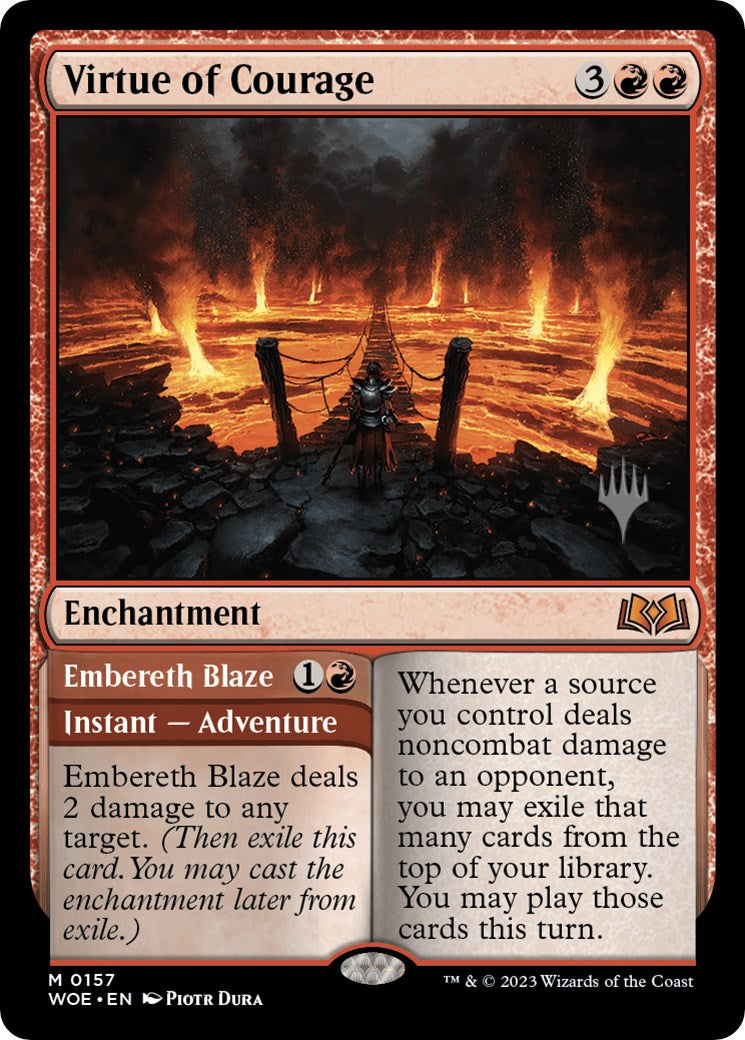 Virtue of Courage //Embereth Blaze (Promo Pack) [Wilds of Eldraine Promos] | The CG Realm