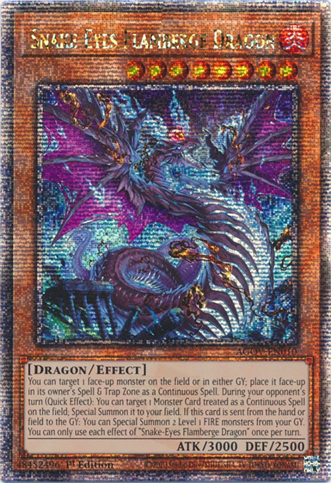 Snake-Eyes Flamberge Dragon (Quarter Century Secret Rare) [AGOV-EN010] Quarter Century Secret Rare | The CG Realm