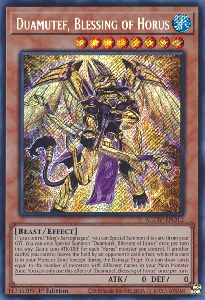 Duamutef, Blessing of Horus [AGOV-EN012] Secret Rare | The CG Realm