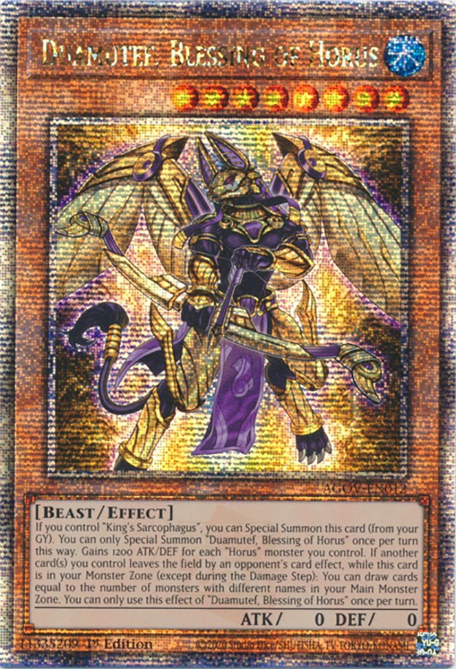 Duamutef, Blessing of Horus (Quarter Century Secret Rare) [AGOV-EN012] Quarter Century Secret Rare | The CG Realm