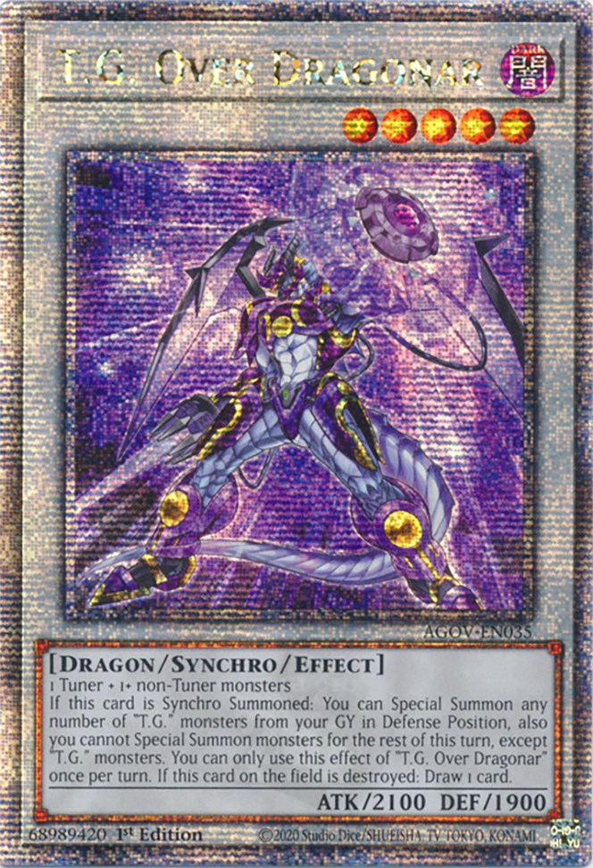 T.G. Over Dragonar (Quarter Century Secret Rare) [AGOV-EN035] Quarter Century Secret Rare | The CG Realm