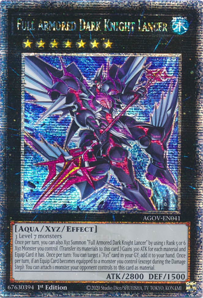 Full Armored Dark Knight Lancer (Quarter Century Secret Rare) [AGOV-EN041] Quarter Century Secret Rare | The CG Realm