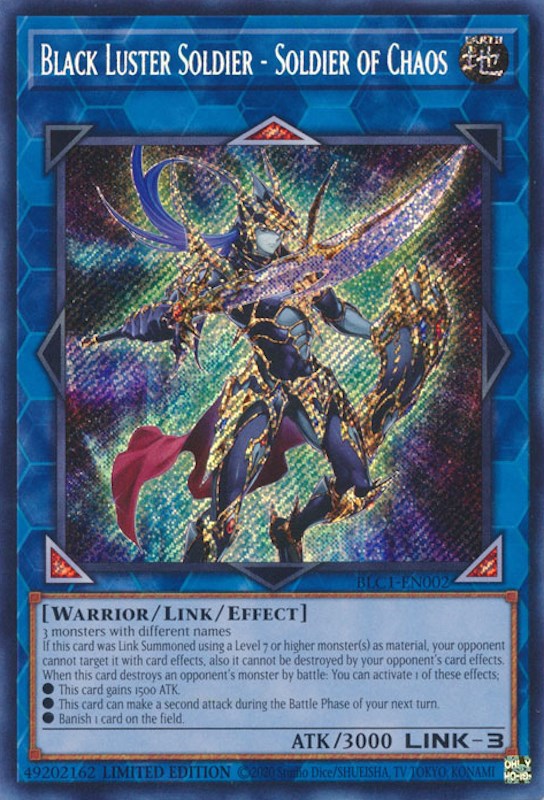 Black Luster Soldier - Soldier of Chaos [BLC1-EN002] Secret Rare | The CG Realm