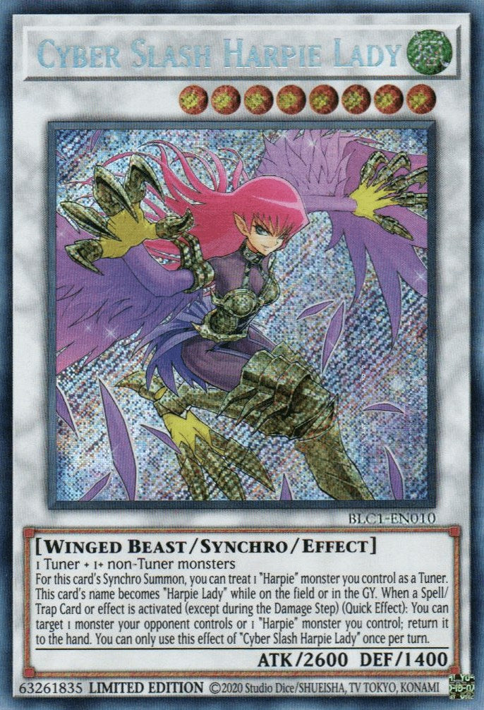 Cyber Slash Harpie Lady [BLC1-EN010] Secret Rare | The CG Realm