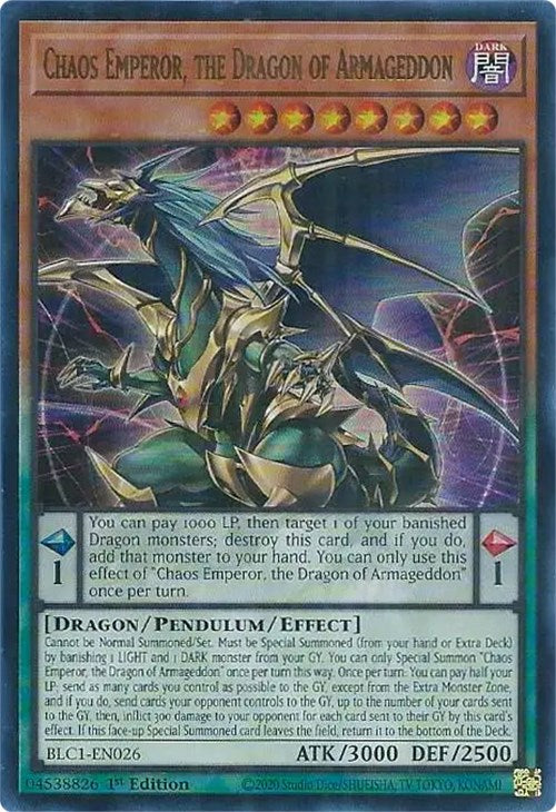 Chaos Emperor, the Dragon of Armageddon [BLC1-EN026] Ultra Rare | The CG Realm