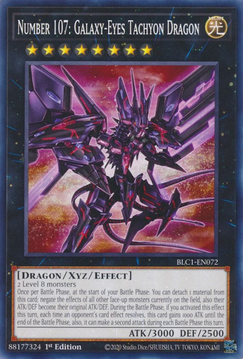 Number 107: Galaxy-Eyes Tachyon Dragon [BLC1-EN072] Common | The CG Realm